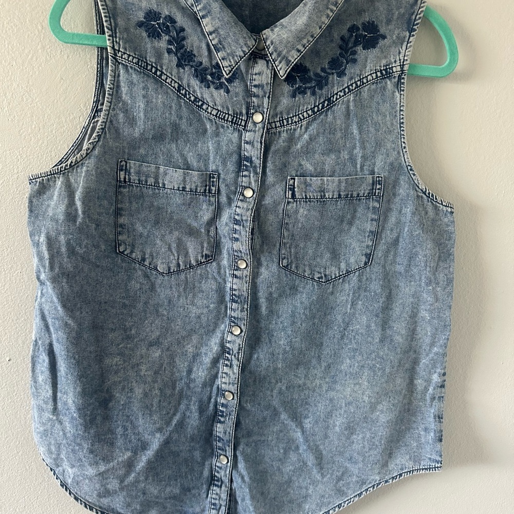 Cotton On Blue Denim Sleeveless Top